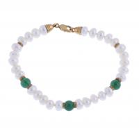 226-BRACELET WITH PEARLS AND CHRYSOPRASES.