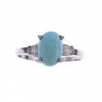 76-RING WITH TURQUOISE AND DIAMONDS.