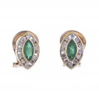 120-EARRINGS WITH DIAMONDS AND EMERALDS.