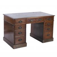 506-VICTORIAN DOUBLE WRITING DESK, LATE 19TH CENTURY.
