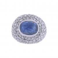 15719-BOMBÉ RING WITH SAPPHIRE AND DIAMONDS.