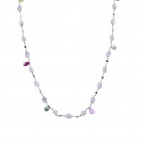 123-LONG NECKLACE WITH TOURMALINES AND PEARLS.