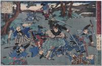 222-19TH CENTURY JAPANESE SCHOOL. "SAMURAI SCENE".