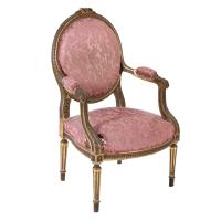 337-LOUIS XVI STYLE ARMCHAIR, MID 20TH CENTURY.