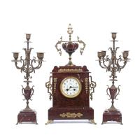 293-FRENCH TABLE CLOCK WITH ORNAMENT, 20TH CENTURY.