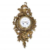289-"CARTEL" FRENCH CLOCK LUIS XV STYLE, MID 20TH CENTURY.