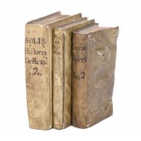 387-THREE 18TH CENTURY BOOKS ON VARIOUS SUBJECTS.