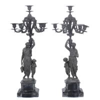 17870-PAREJA DE CANDELABROS. PPS. SIGLO XX. 