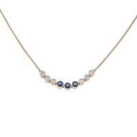 73-DIAMONDS AND SAPPHIRES NECKLACE.