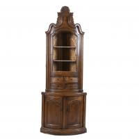 359-CATALAN CORNER DISPLAY CABINET, PROVENÇAL STYLE, EARLY 20TH CENTURY. 