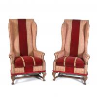356-PAIR OF WING ARMCHAIRS. 20TH CENTURY. 