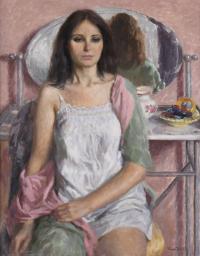 618-RAMÓN PICHOT SOLER (1924-1996). "FIGURE BY A DRESSING TABLE", 1980.