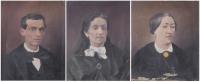 14877-PAU ROIG CISA (1879-1955). Conjunto de tres retratos. 1898.