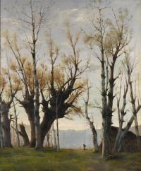 473-END 19TH-EARLY 20TH CENTURIES CATALAN SCHOOL. "LANDSCAPE WITH TREES".