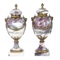 278-PAIR OF DECORATIVE GOBLETS, LOUIS XVI STYLE, LATE 19TH CENTURY. 