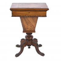 322-VICTORIAN GAME TABLE-SEWING TABLE, 19TH CENTURY. 