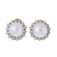 46-EARRINGS WITH PEARL AND DIAMONDS.