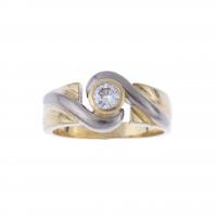 16-BICOLOUR SOLITAIRE RING.