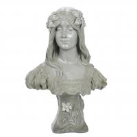 373-MODERNIST LADY BUST, LATE 19TH CENTURY.