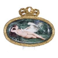 26023-EARLY 20TH CENTURY FRENCH SCHOOL. "LEDA AND THE SWAN".