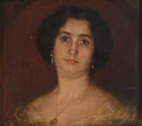 23690-J. DAUVERGNE (SIGLOS XIX-XX). "RETRATO DE LA HERMANA DEL PINTOR".
