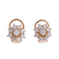 103-ROSETTE EARRINGS WITH DIAMONDS.