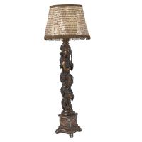 491-BAROQUE STYLE COLUMN TRANSFORMED INTO A LAMP, 20TH CENTURY.  