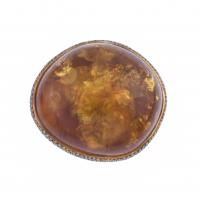 41-LARGE RING WITH AMBER.