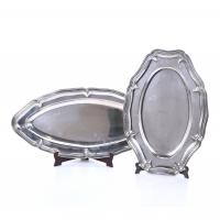 9-PAIR OF SILVER TRAYS, CIRCA 1970. 