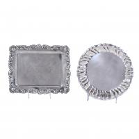 3-PAIR OF SMALL SILVER TRAYS, 20TH CENTURY. 