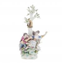 296-"COUNTRY SCENE", GERMAN FIGURAL GROUP, 20TH CENTURY.