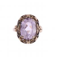 18-RING WITH AMETHYST, EARLY 20TH CENTURY.