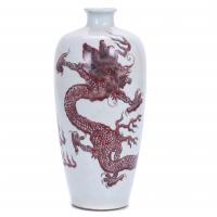 261-CHINESE VASE WITH "ROUGE-DE-FER" DECORATION, 20TH CENTURY. 