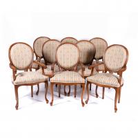 654-ELIZABETHAN STYLE CHAIRS SET, THIRD QUARTER OF THE 20TH CENTURY. 