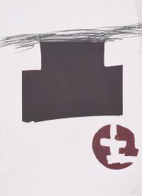 684-ANTONI TÀPIES (1923-2012). Litografía para el cartel de la Exposición Fundación Joan Miró, Centre d'Estudis d'Art Contemporani 1976. 