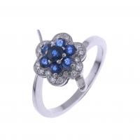 72-SAPPHIRES AND DIAMONDS FLORAL RING.