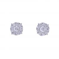 93-BUTTON EARRINGS WITH DIAMONDS.