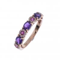 53-ETERNITY RING WITH AMETHYSTS AND RUBIES.