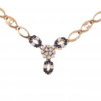 180-NECKLACE WITH DIAMONDS AND SAPPHIRES.