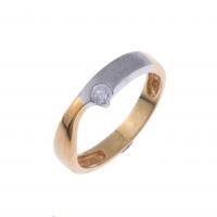 41-TWO-TONE RING WITH DIAMOND.