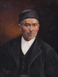 745-PEDRO FERRER CALATAYUD (1860-1944).  "RETRATO MASCULINO", 1896.