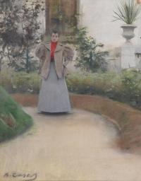 840-RAMÓN CASAS Y CARBO (1866-1932). "WOMAN IN THE GARDEN", ca. 1888-1889.