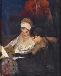 779-JOSÉ SEGRELLES ALBERT (1885-1969). "GIRLS READING", 1928.