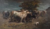 770-HENRY SCHOUTEN (1857/64-1927).  "COWS AND SHEPHERDS".