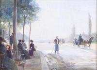 17886-ESCUELA FRANCESA, SIGLO XX  "ESCENA PARISINA".