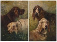797-HENRY SCHOUTEN (1857/64-1927).  "HUNTING DOGS".