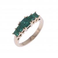 318-FIVE-EMERALDS RING.