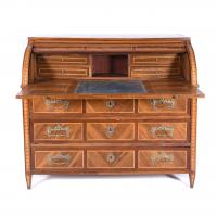 684-CHARLES IV CYLINDRICAL CHEST OF DRAWERS-BUREAU, FIRST HALF OF THE 19TH CENTURY.