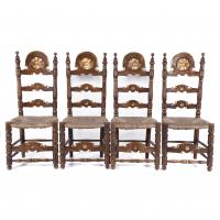 688-CATALAN SET OF CHAIRS, AFTER OLOT MODELS OF THE 18TH CENTURY. EARLY 20TH CENTURY. 