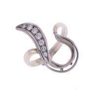 29-SERPENTINE RING WITH DIAMONDS.